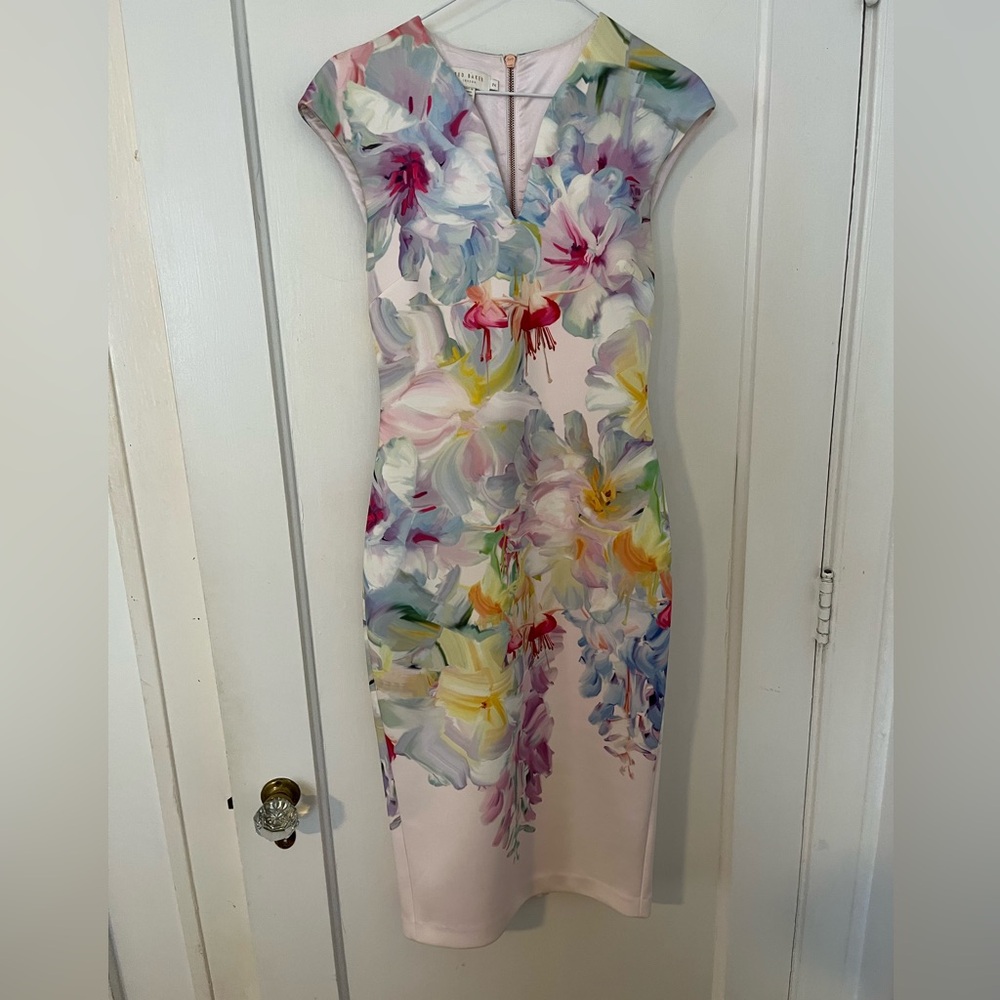 Ted Baker Floral Midi Dress Size 2